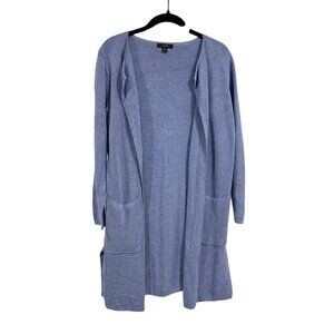 J. Crew Juliette Collarless Sweater-Blazer in Linen‎ Blend Blue Size XS